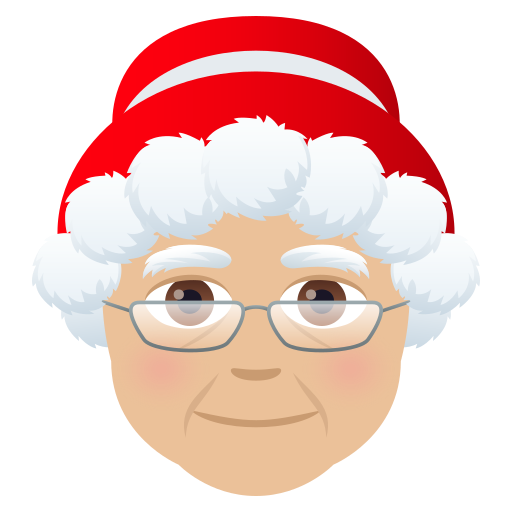 Mother Christmas: Medium-Light Skin Tone on JoyPixels