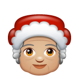 Mother Christmas: Medium-Light Skin Tone on WhatsApp