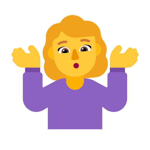 Woman Shrugging on Microsoft Fluent