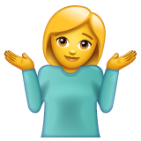 Woman Shrugging on WhatsApp