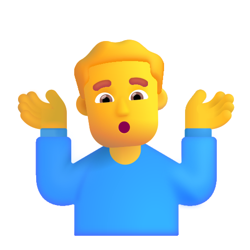 Man Shrugging on Microsoft 3D
