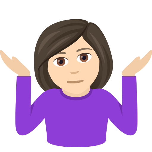 Woman Shrugging: Light Skin Tone on JoyPixels