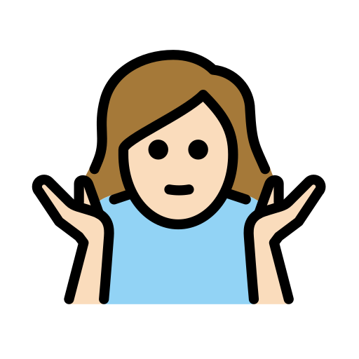 Woman Shrugging: Light Skin Tone on OpenMoji