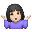 Woman Shrugging: Light Skin Tone on Samsung