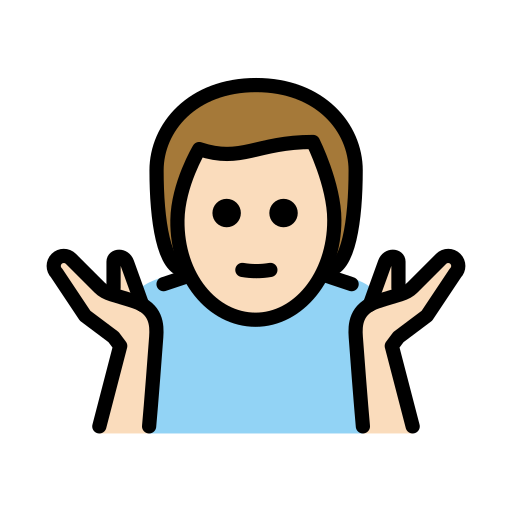Man Shrugging: Light Skin Tone on OpenMoji