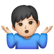 Man Shrugging: Light Skin Tone on Samsung