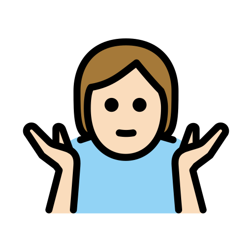 Shrug: Light Skin Tone on OpenMoji