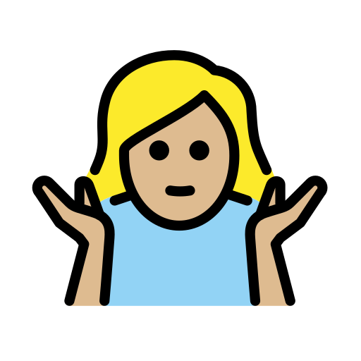 Woman Shrugging: Medium-Light Skin Tone on OpenMoji