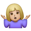 Woman Shrugging: Medium-Light Skin Tone on Samsung