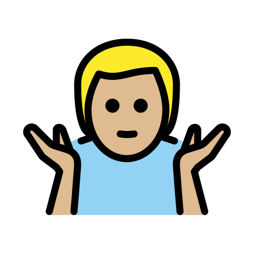Man Shrugging: Medium-Light Skin Tone on OpenMoji