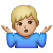 Man Shrugging: Medium-Light Skin Tone on Samsung