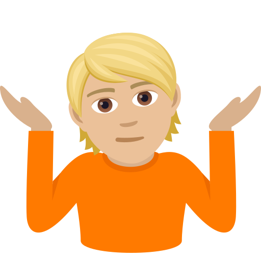 Shrug: Medium-Light Skin Tone on JoyPixels