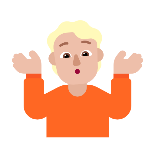 Shrug: Medium-Light Skin Tone on Microsoft Fluent