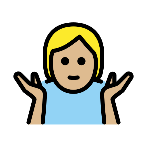 Shrug: Medium-Light Skin Tone on OpenMoji