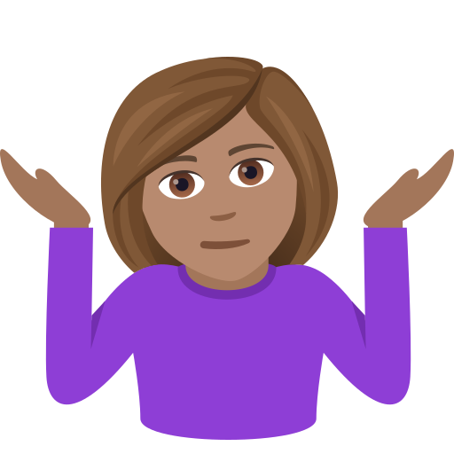 Woman Shrugging: Medium Skin Tone on JoyPixels