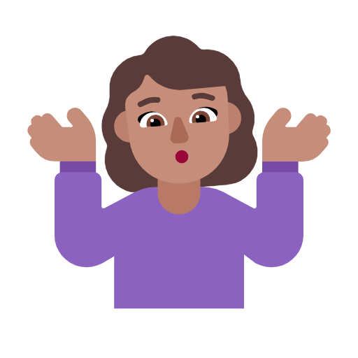 Woman Shrugging: Medium Skin Tone on Microsoft Fluent