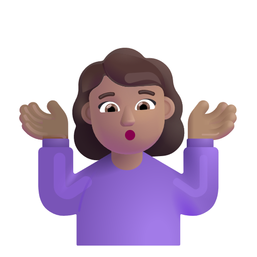 Woman Shrugging: Medium Skin Tone on Microsoft 3D