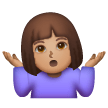 Woman Shrugging: Medium Skin Tone on Samsung