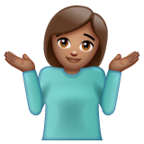 Woman Shrugging: Medium Skin Tone on WhatsApp