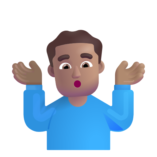 Man Shrugging: Medium Skin Tone on Microsoft 3D