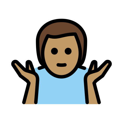 Man Shrugging: Medium Skin Tone on OpenMoji