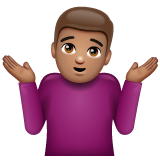 Man Shrugging: Medium Skin Tone on WhatsApp