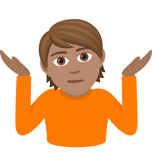 Shrug: Medium Skin Tone on JoyPixels