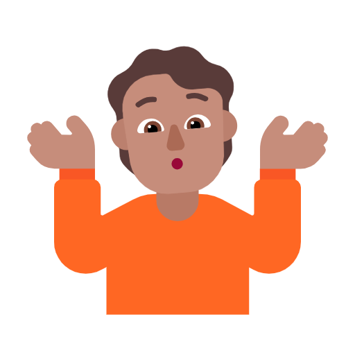 Shrug: Medium Skin Tone on Microsoft Fluent