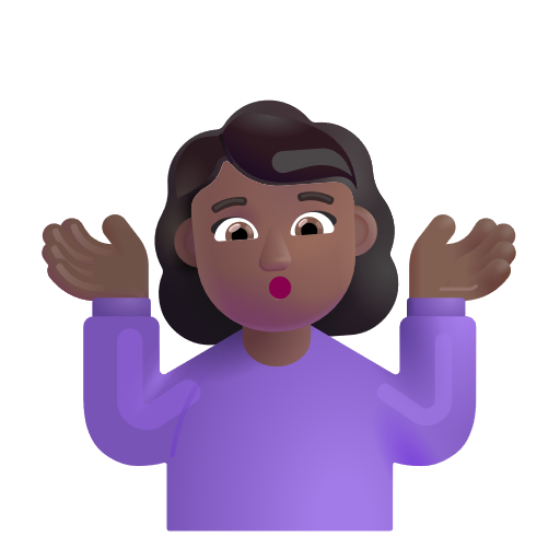 Woman Shrugging: Medium-Dark Skin Tone on Microsoft 3D