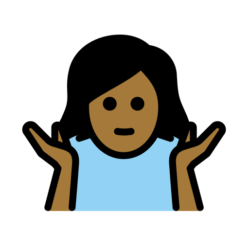 Woman Shrugging: Medium-Dark Skin Tone on OpenMoji