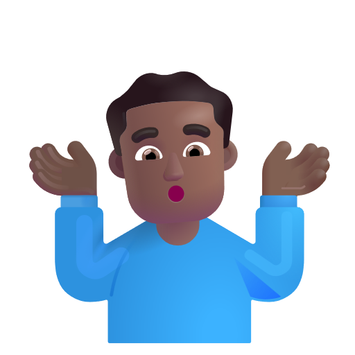 Man Shrugging: Medium-Dark Skin Tone on Microsoft 3D