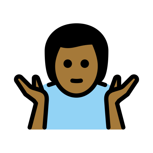 Man Shrugging: Medium-Dark Skin Tone on OpenMoji
