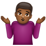 Man Shrugging: Medium-Dark Skin Tone on WhatsApp