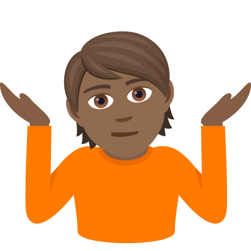 Shrug: Medium-Dark Skin Tone on JoyPixels