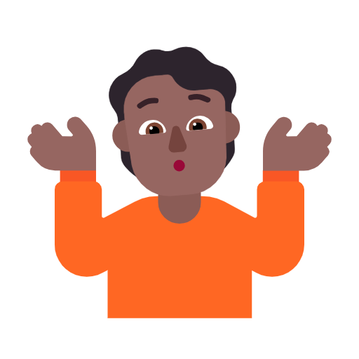 Shrug: Medium-Dark Skin Tone on Microsoft Fluent