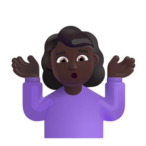 Woman Shrugging: Dark Skin Tone on Microsoft 3D