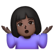 Woman Shrugging: Dark Skin Tone on Samsung