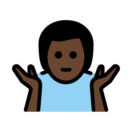 Man Shrugging: Dark Skin Tone on OpenMoji
