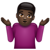 Man Shrugging: Dark Skin Tone on WhatsApp