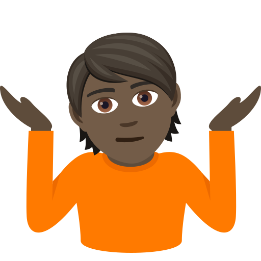 Shrug: Dark Skin Tone on JoyPixels
