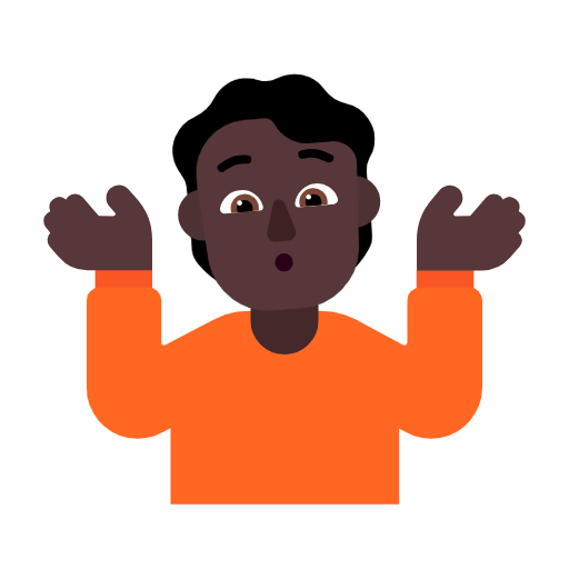 Shrug: Dark Skin Tone on Microsoft Fluent