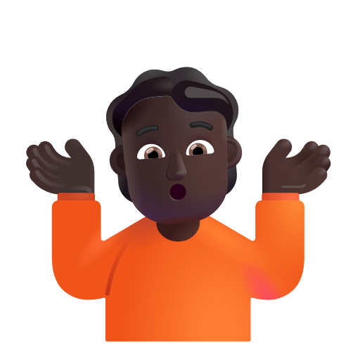 Shrug: Dark Skin Tone on Microsoft 3D