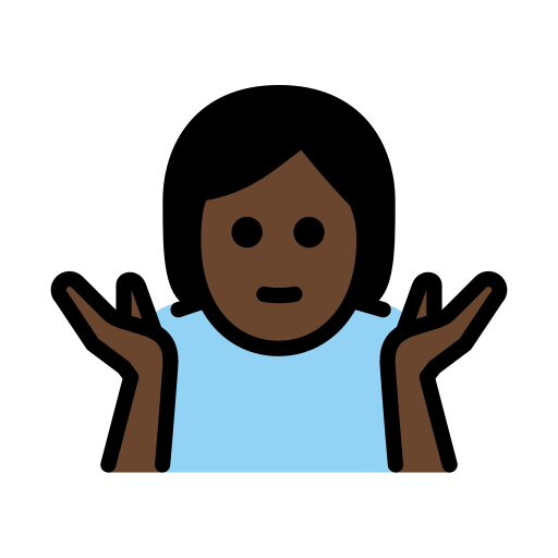 Shrug: Dark Skin Tone on OpenMoji