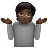 Shrug: Dark Skin Tone on WhatsApp