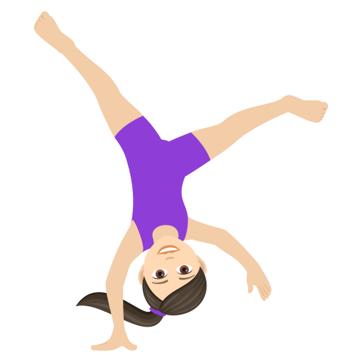 Woman Cartwheeling: Light Skin Tone on JoyPixels