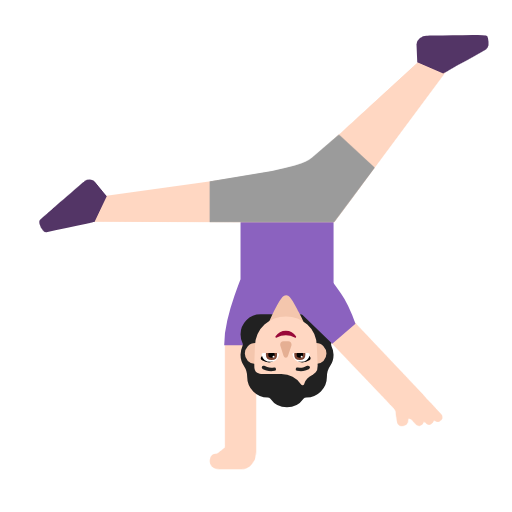 Woman Cartwheeling: Light Skin Tone on Microsoft Fluent