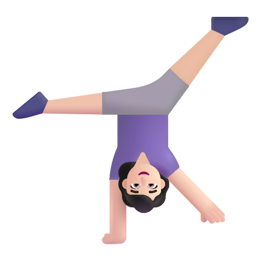 Woman Cartwheeling: Light Skin Tone on Microsoft 3D
