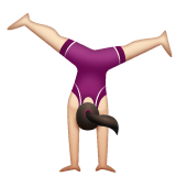 Woman Cartwheeling: Light Skin Tone on WhatsApp