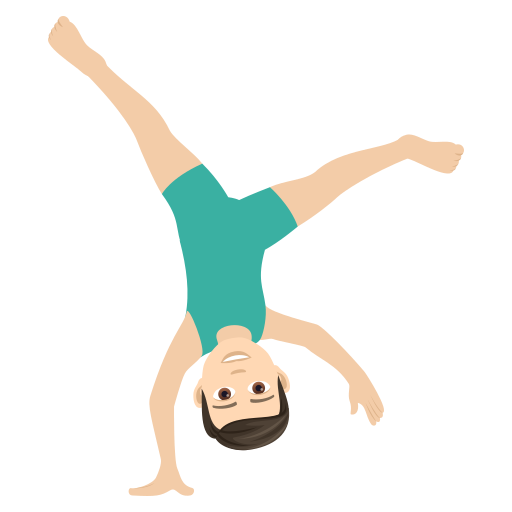 Man Cartwheeling: Light Skin Tone on JoyPixels