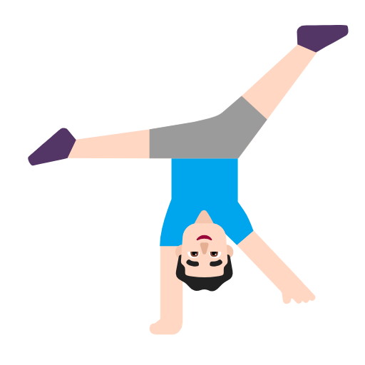 Man Cartwheeling: Light Skin Tone on Microsoft Fluent